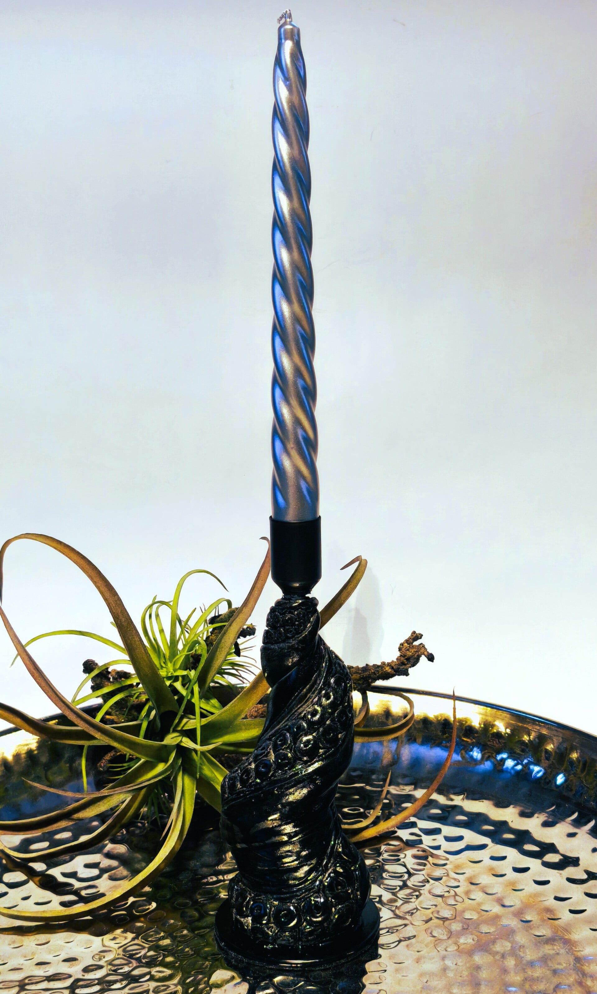 Dekorativer Kerzenhalter Schwarz, Für Stabkerzen, Kerzenhalter für Tischdeko und Wohnzimmer