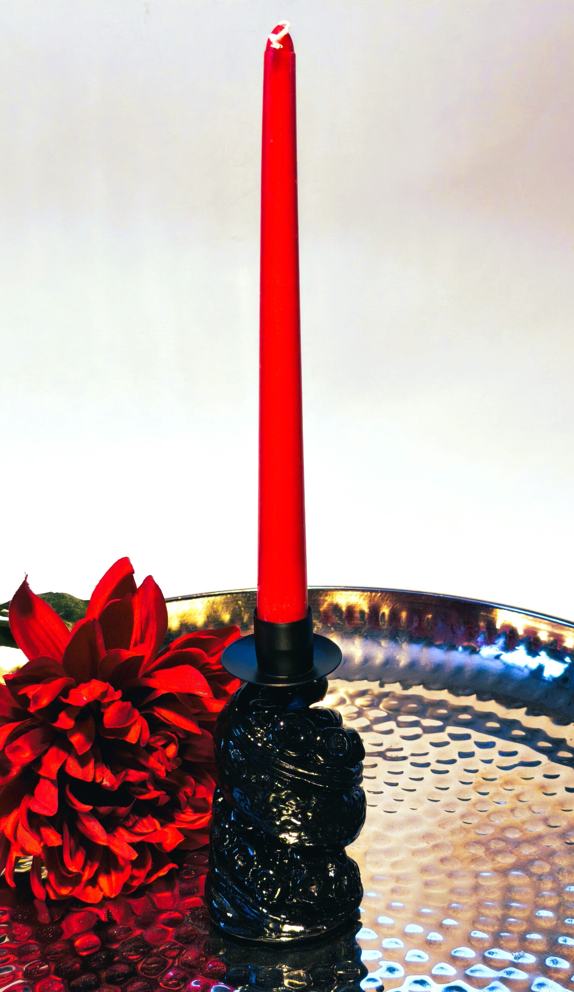 Dekorativer Kerzenhalter Schwarz, Für Stabkerzen, Kerzenhalter für Tischdeko und Wohnzimmer