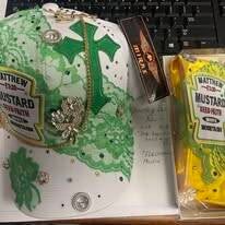 Green/Yellow Custom Hat &amp; Tie Set 