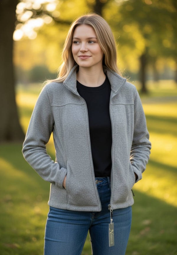 Natural reflections heather gray fleece jacket  sm C0051