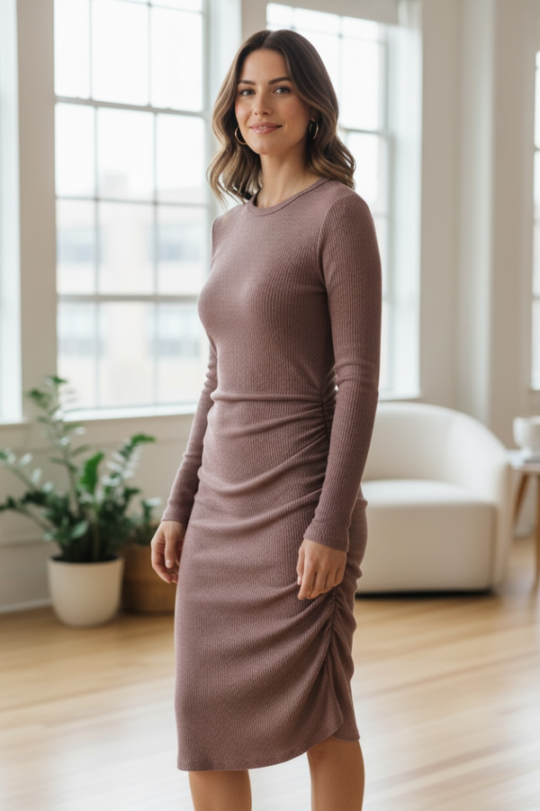 Mauve Knit Sweater Dress XL. C0055