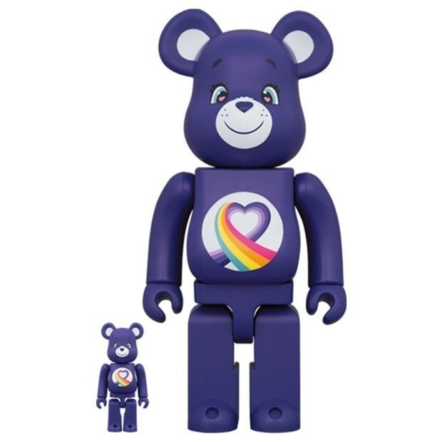 400% & 100% Bearbrick Set - Rainbow Heart Bear (Care Bears)