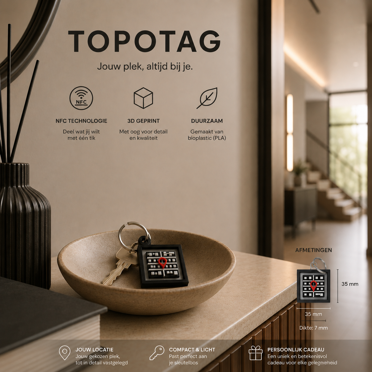 TopoTag — NFC Sleutelhanger