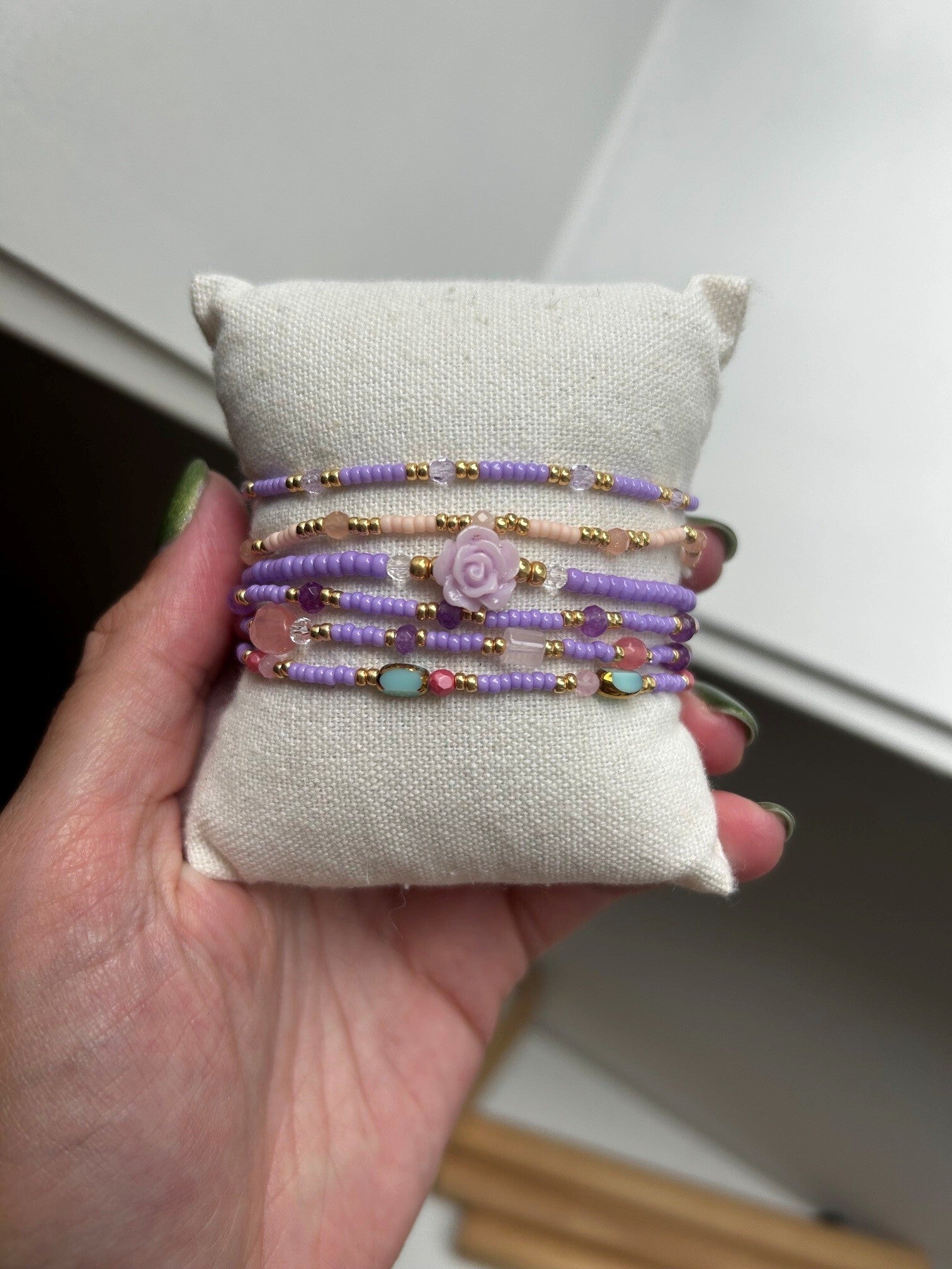 Armbandjes handgemaakt - lila
