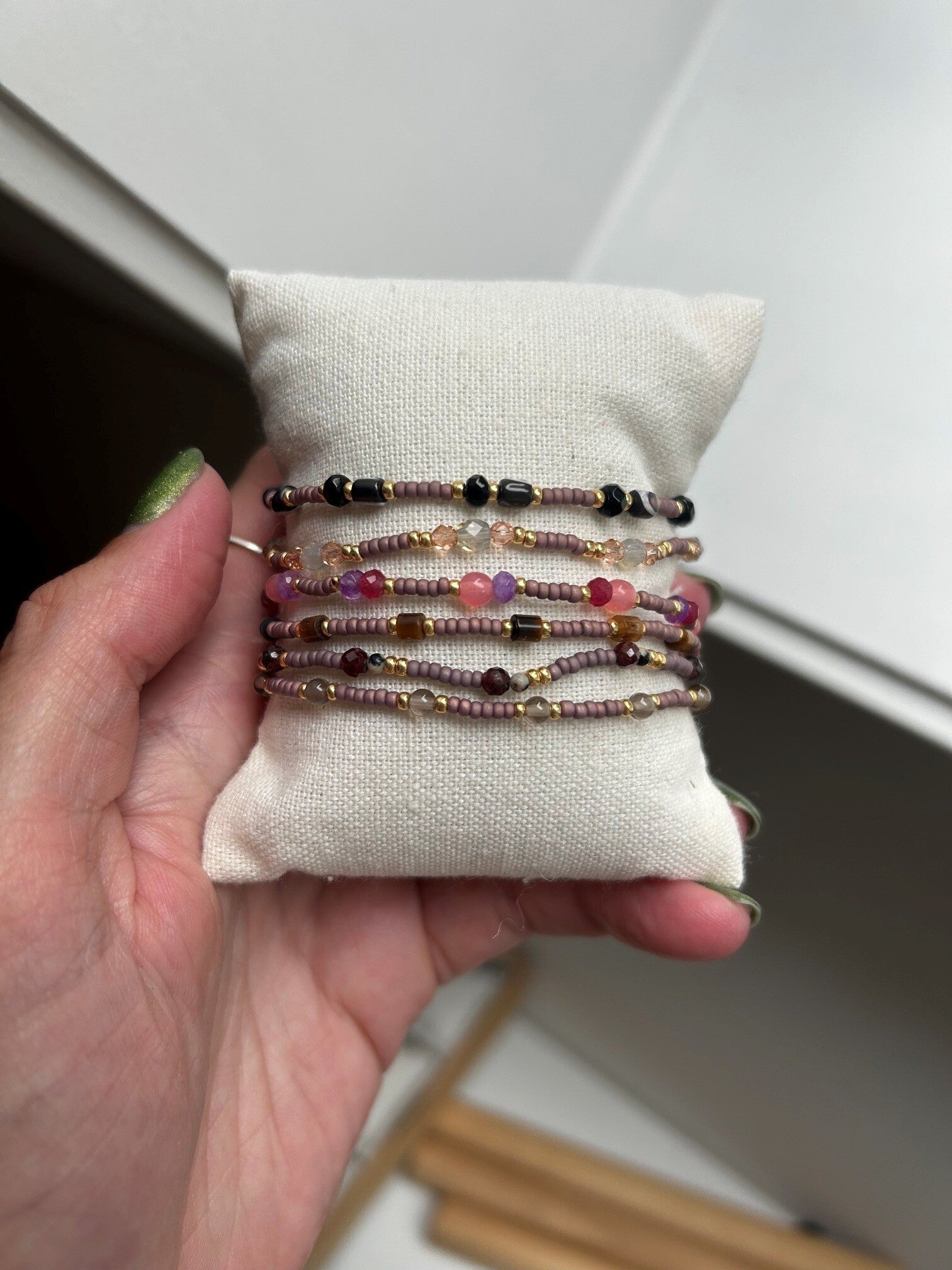 Armbandjes handgemaakt - bruinpaars02