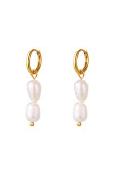 Oorringen double pearls