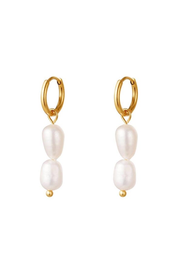 Oorringen double pearls