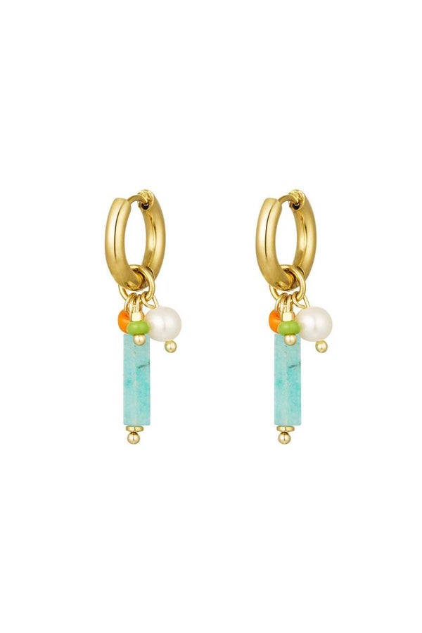 Oorringen blue beads