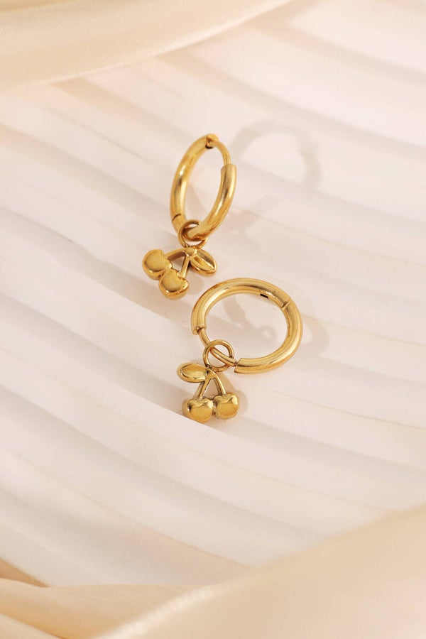 Oorringen kersjes goud