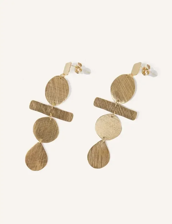 Oorbellen RVS hangers goud