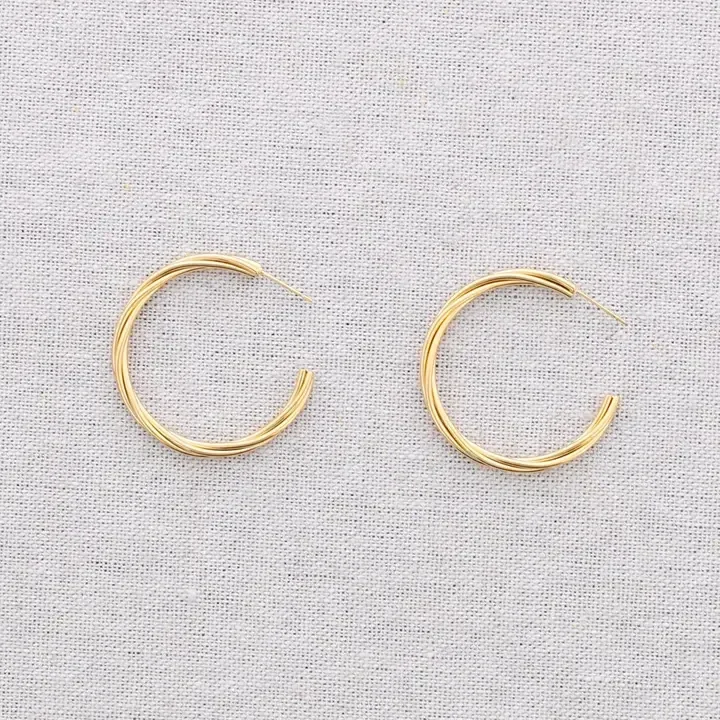 Stalen oorringen 4cm - goud