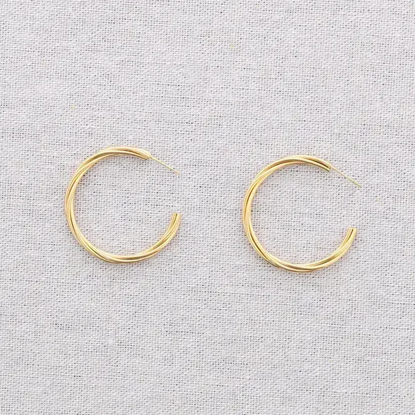 Stalen oorringen 4cm - goud