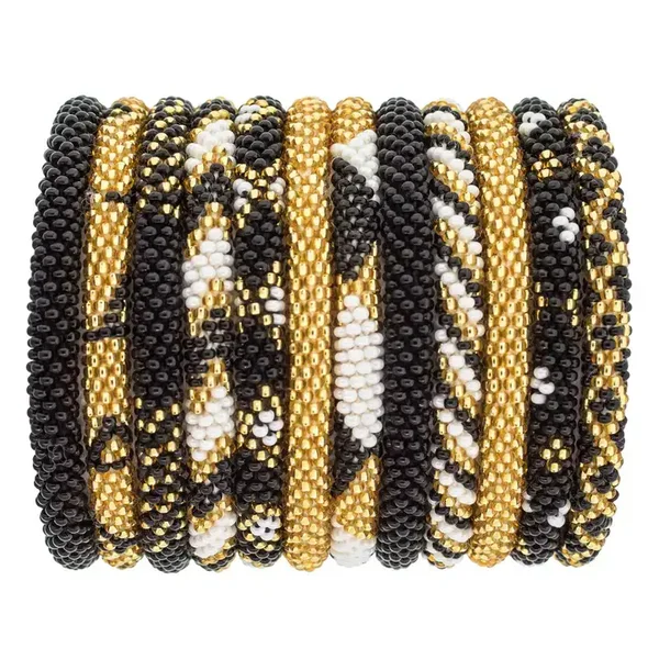 Rollies Roll-on armbandje | Zwart goud wit
