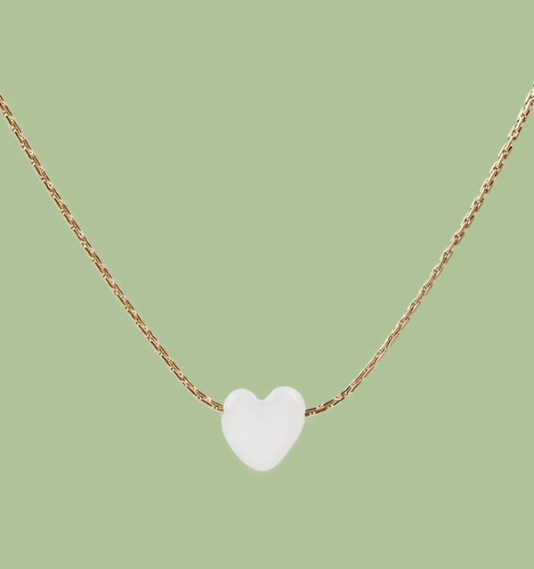 Ketting met wit pearl hartje
