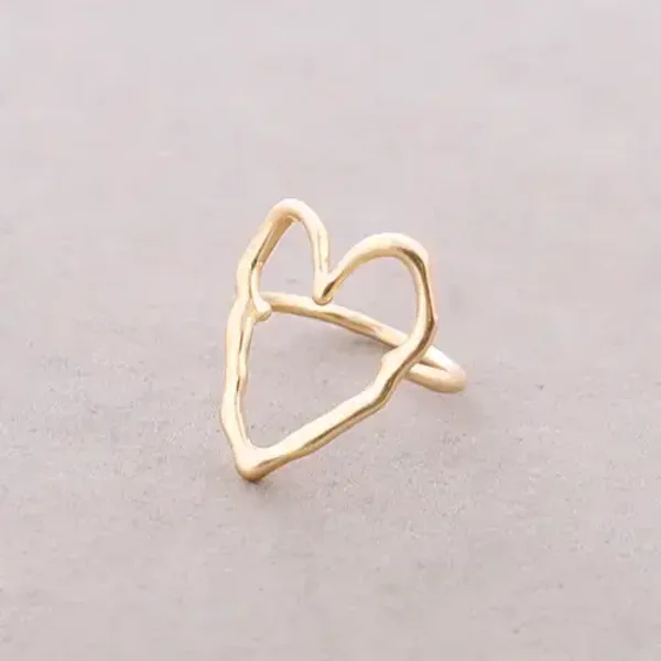 RVS hartvormige ring goud