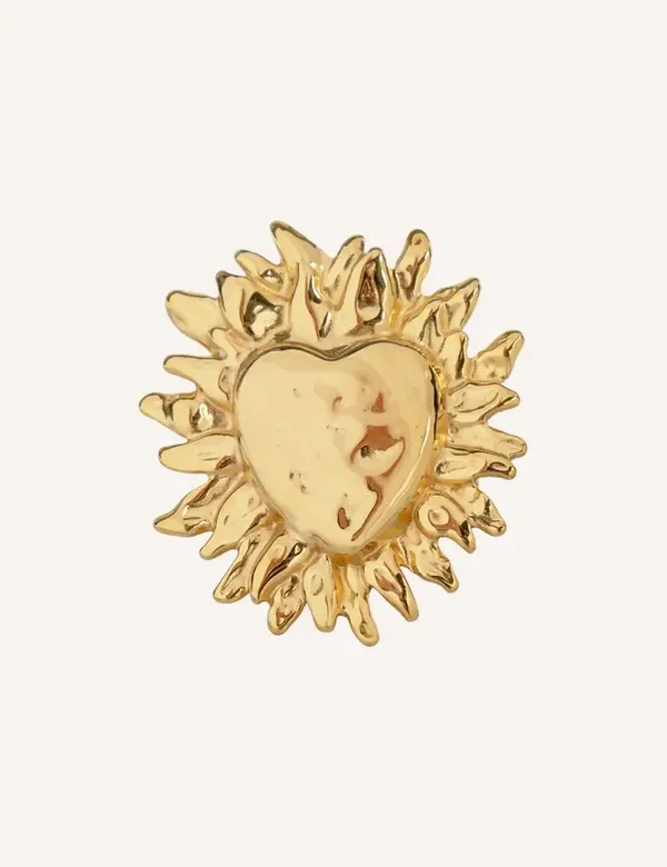Ring RVS goud | fire heart