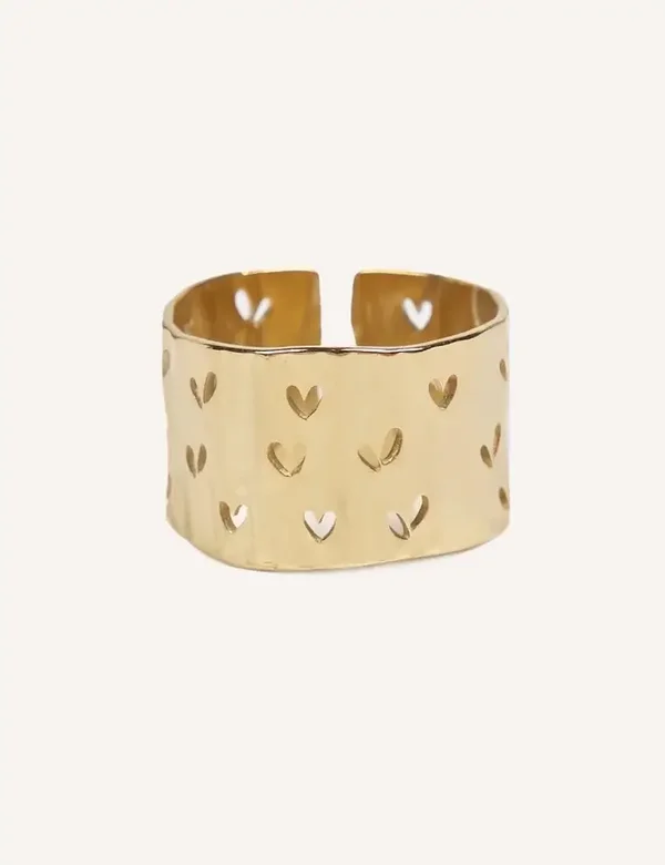 Ring RVS goud | hearts