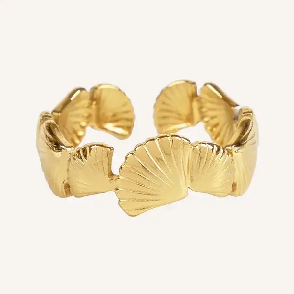Ring RVS goud | shell