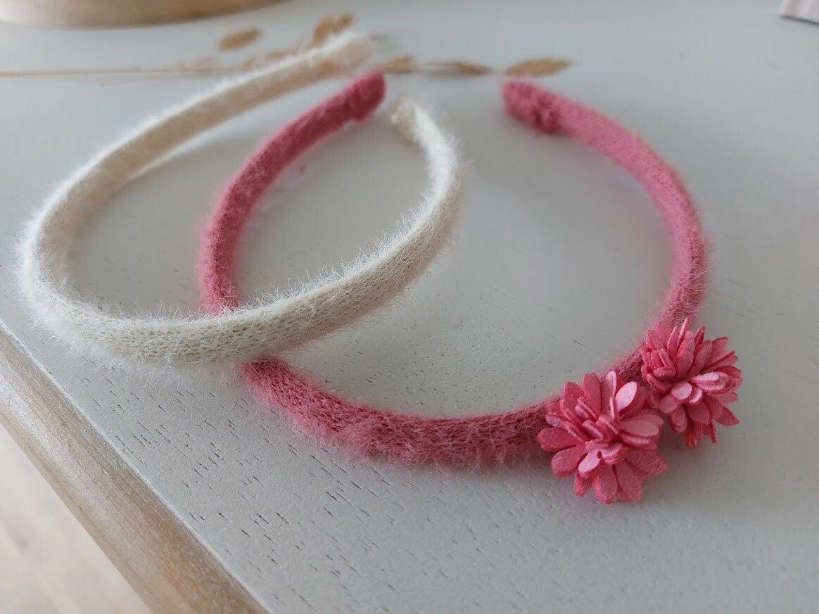 Diadeem fluffy roze