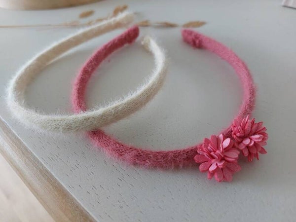 Diadeem fluffy roze