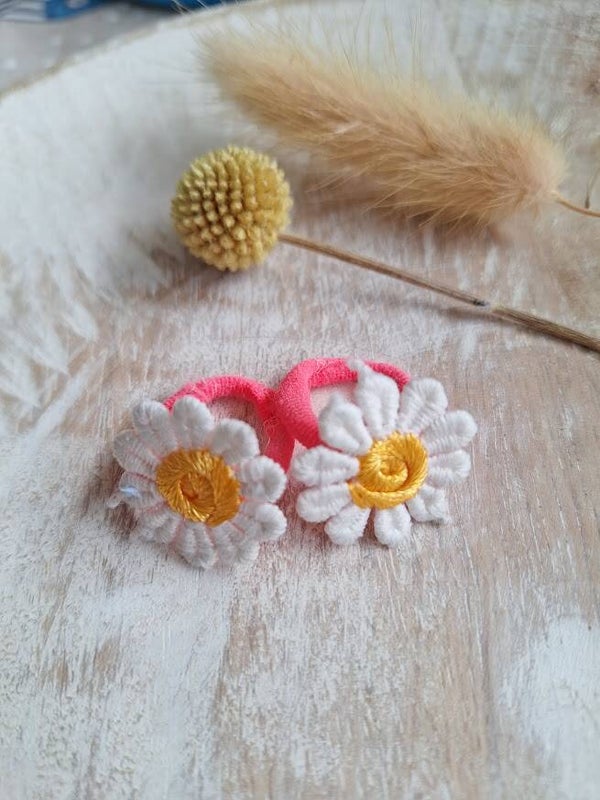 Elastiekje Daisy - oranje (1st.)
