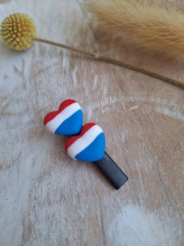 Alligator hartje - rood/wit/blauw