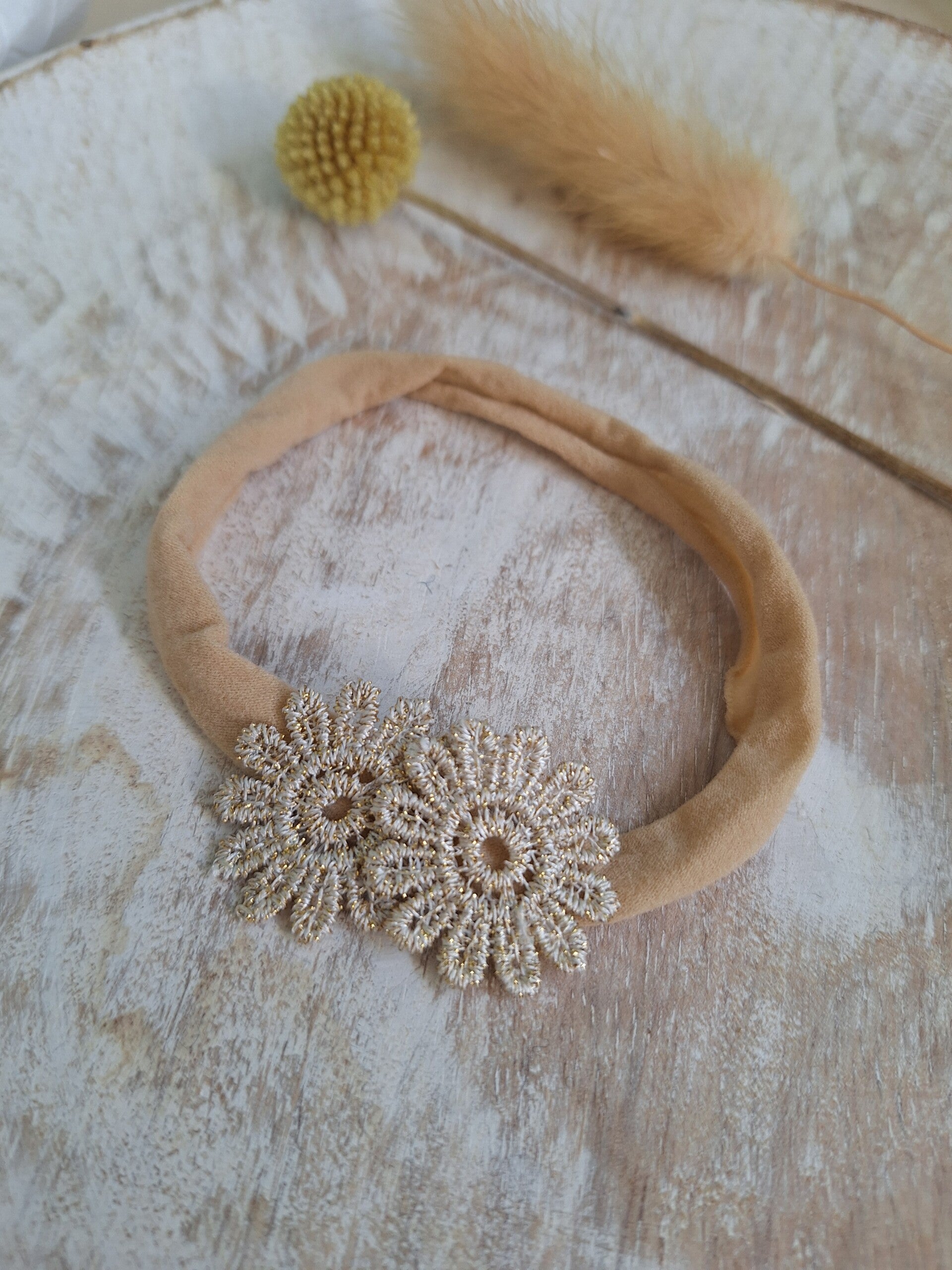 Baby haarbandje Flower Gold