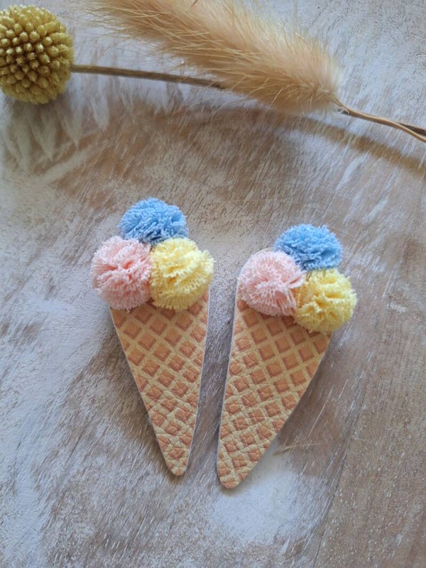 Pu-leer ijs - peach/blauw/geel (1 st.)