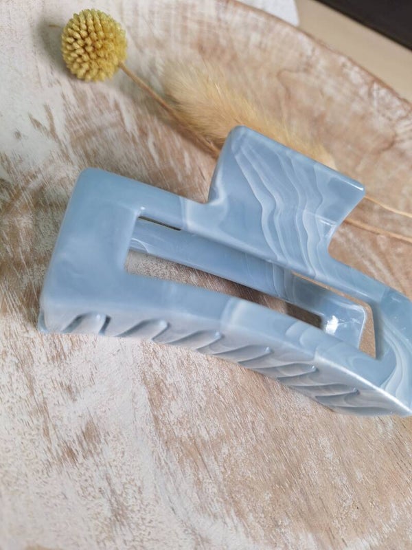 Haarclip - marble blauw