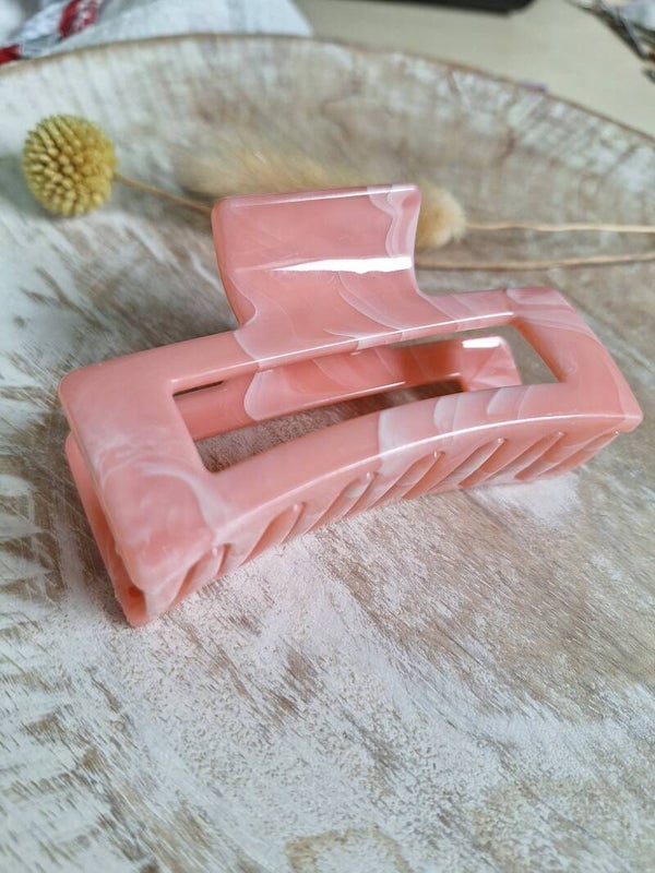 Haarclip - marble peach