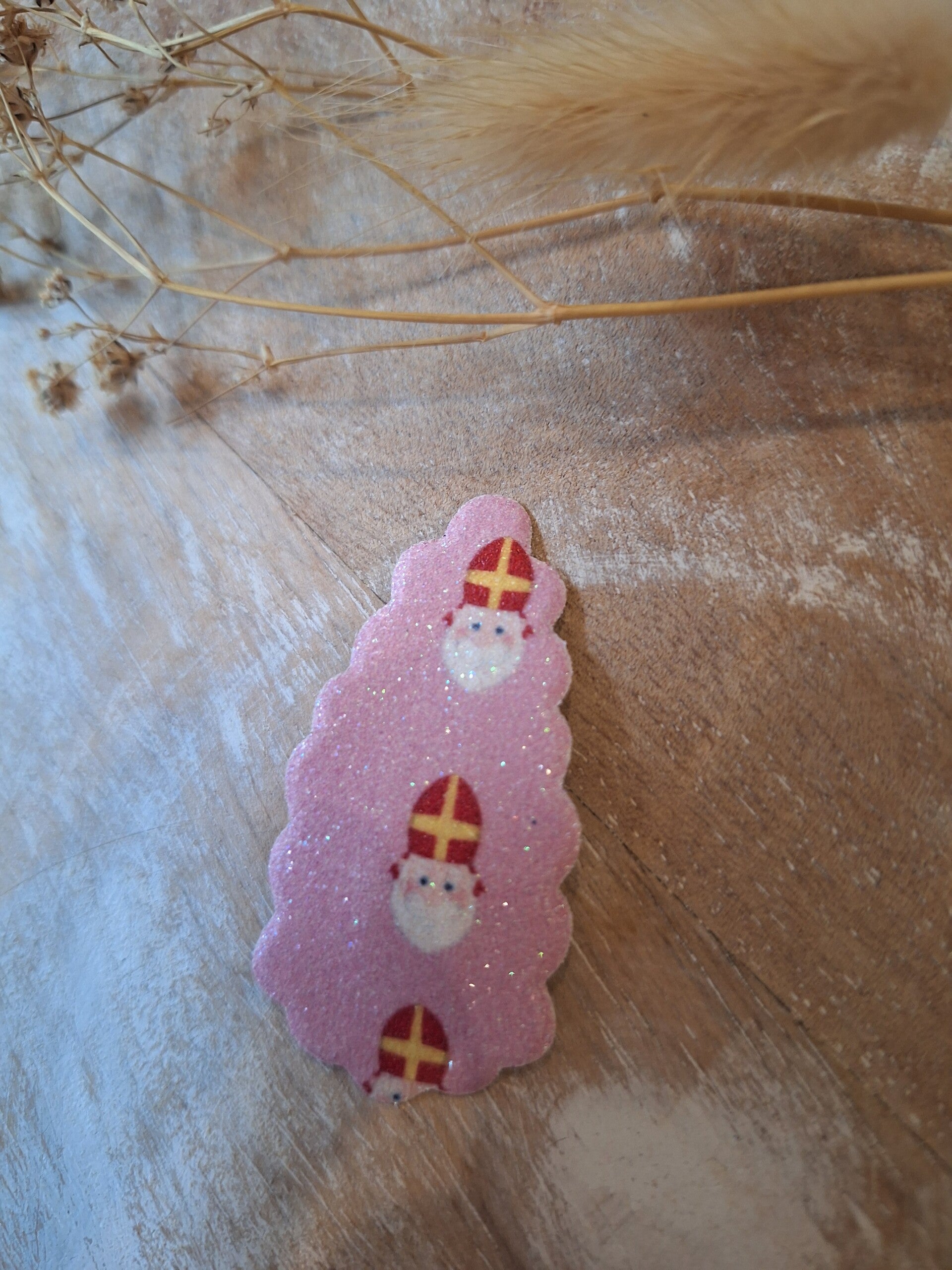 Pu-leer Sinterklaas Glitter Roze (1st.)