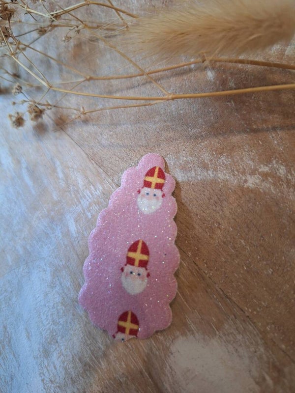 Pu-leer Sinterklaas Glitter Roze (1st.)