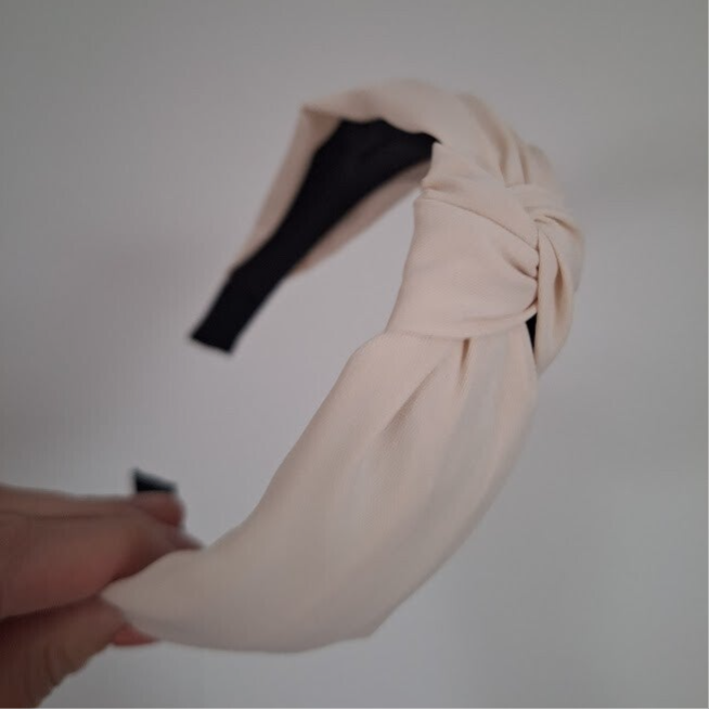Knoophaarband offwhite