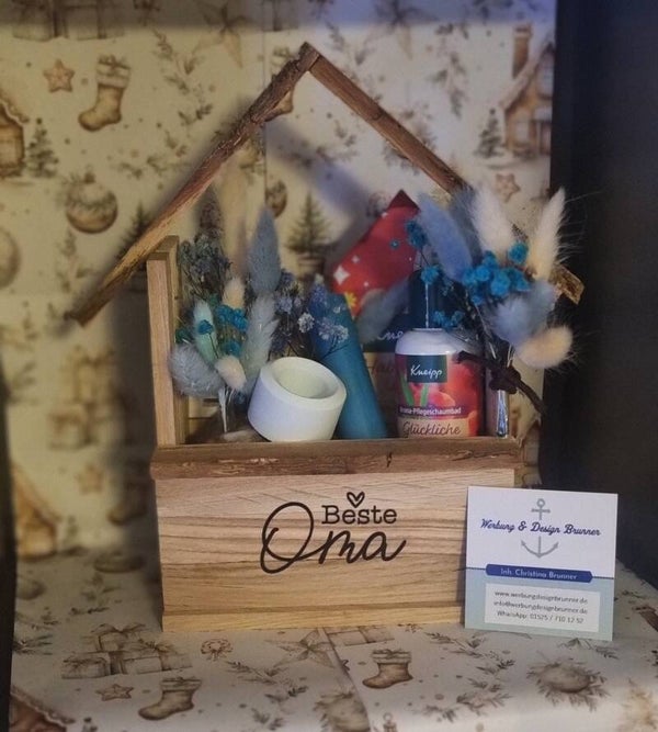 Liebevoll gestaltete Geschenkbox "Beste Oma"
