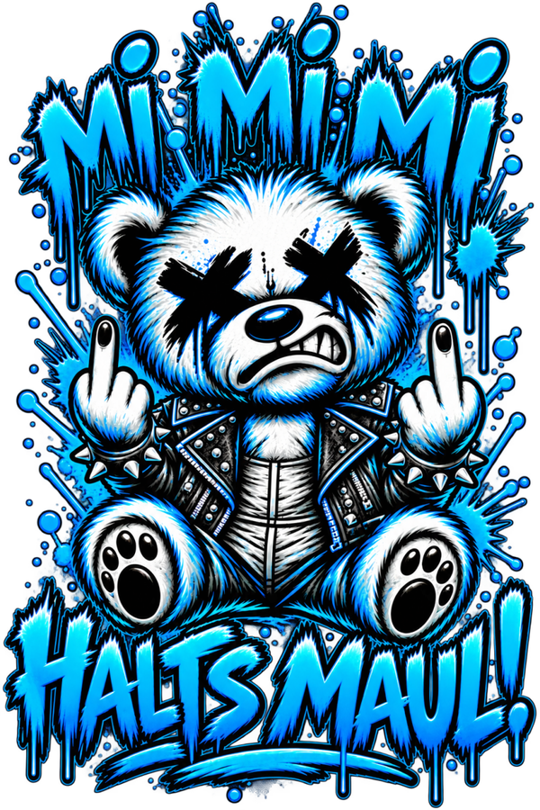 Bär "Halts Maul" in Blau (Artikelnummer: HM-2026-B001
