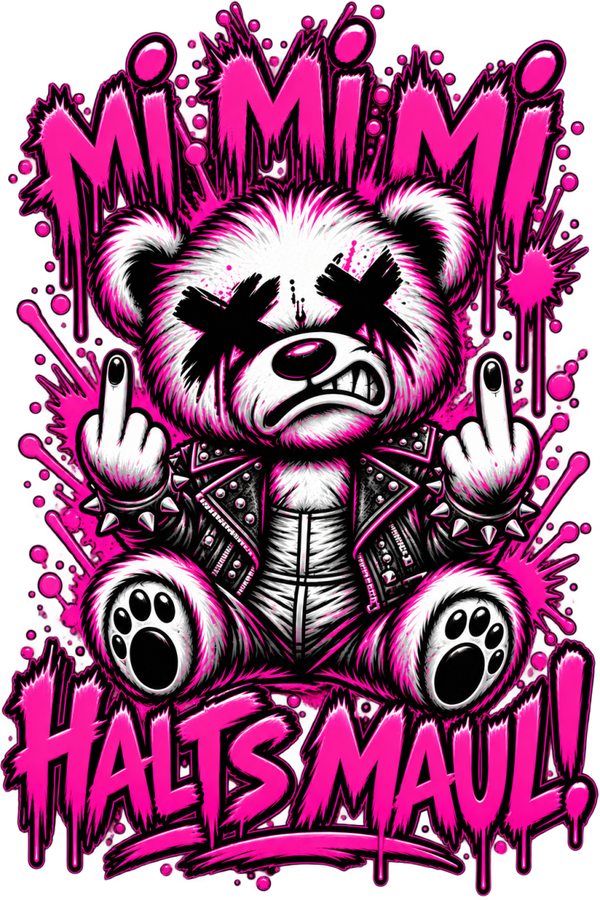 Bär "Halts Maul" in Pink (Artikelnummer: HM-2026-P002