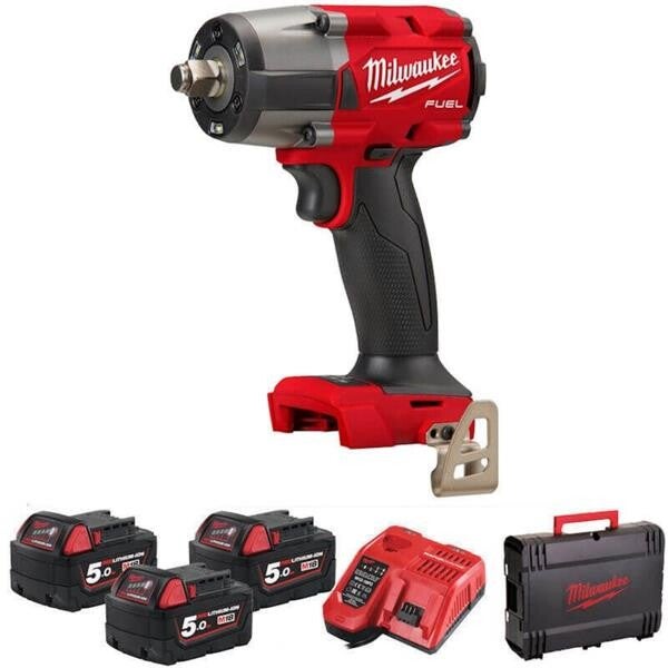 M18FMTIW2F12-503X Mid-Torque 1/2'' Impact Wrench (3x5Ah)