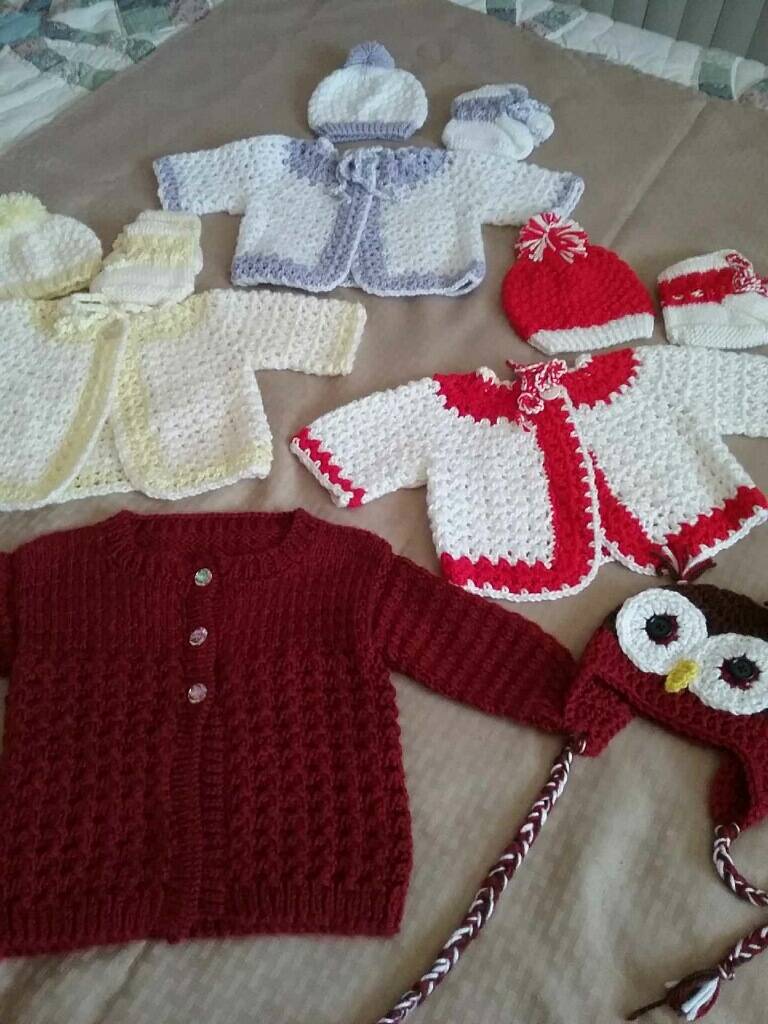 Hand Crocheted Baby Sweaters