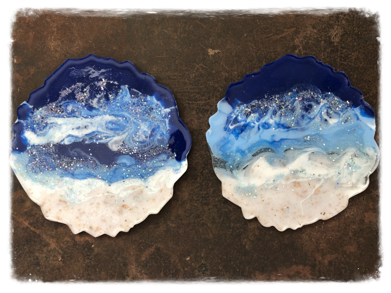 Resin Art "Disney Magic" Set of Two Coasters