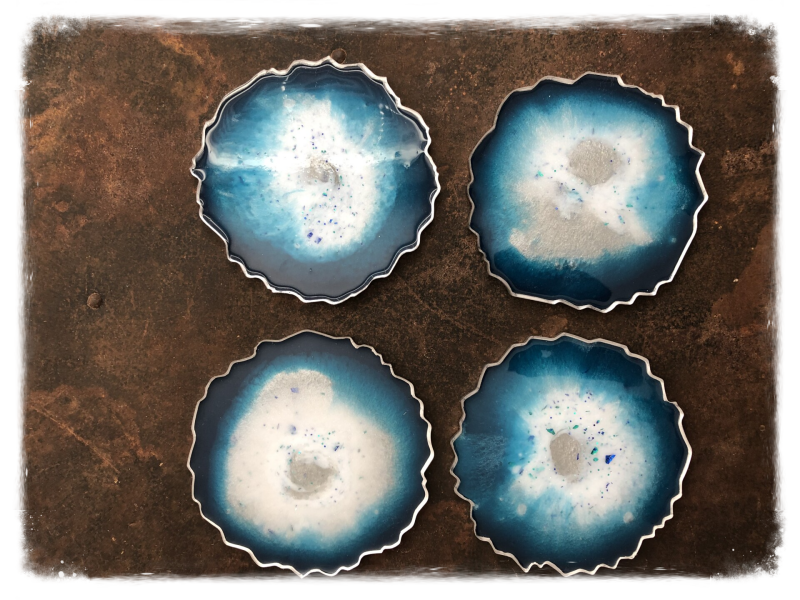 Resin Art "Abyss" Set of Four Coasters