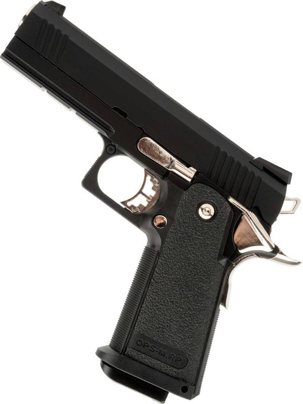 Golden Eagle Hi-Capa 4.3 GBB Pistol; Black/Chrome