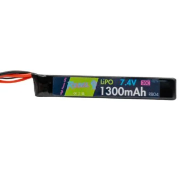 Rebel Battery - 1300mAh Lipo 7.4V 20C Stick - Mini Tamiya