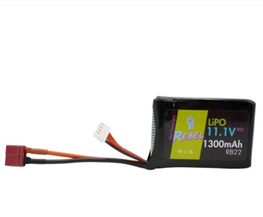 Rebel Battery - 1300mAh LiPo 11.1V 20C stick (PEQ/AN-15) - Deans
