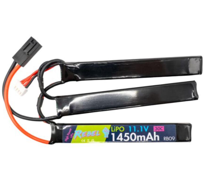 Rebel Battery - 1450mAh Lipo 11.1V 30C Nunchuck - Mini Tamiya