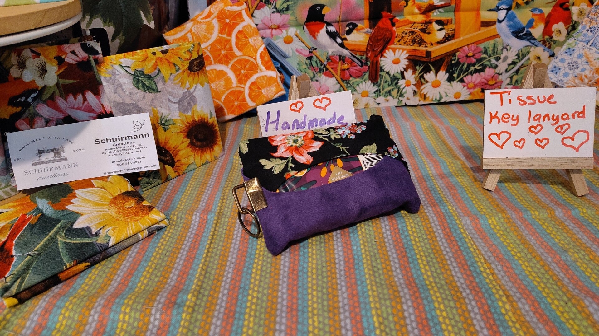 Tissue key chain lanyard