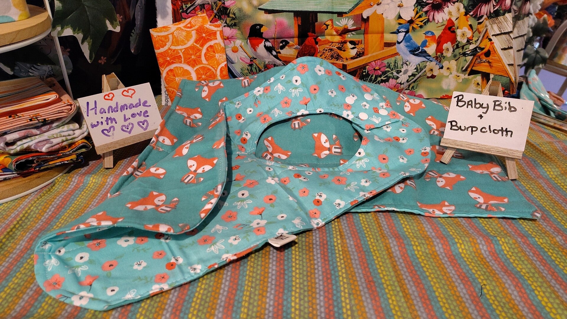 Baby bib & burp cloth