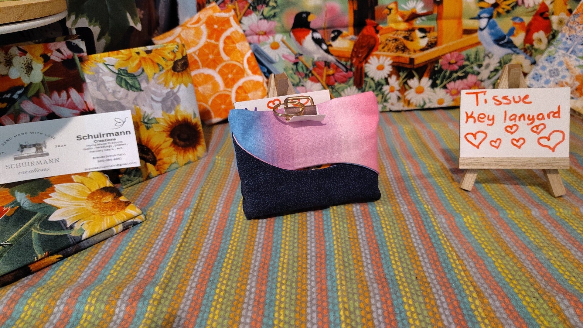 Tissue key chain lanyard