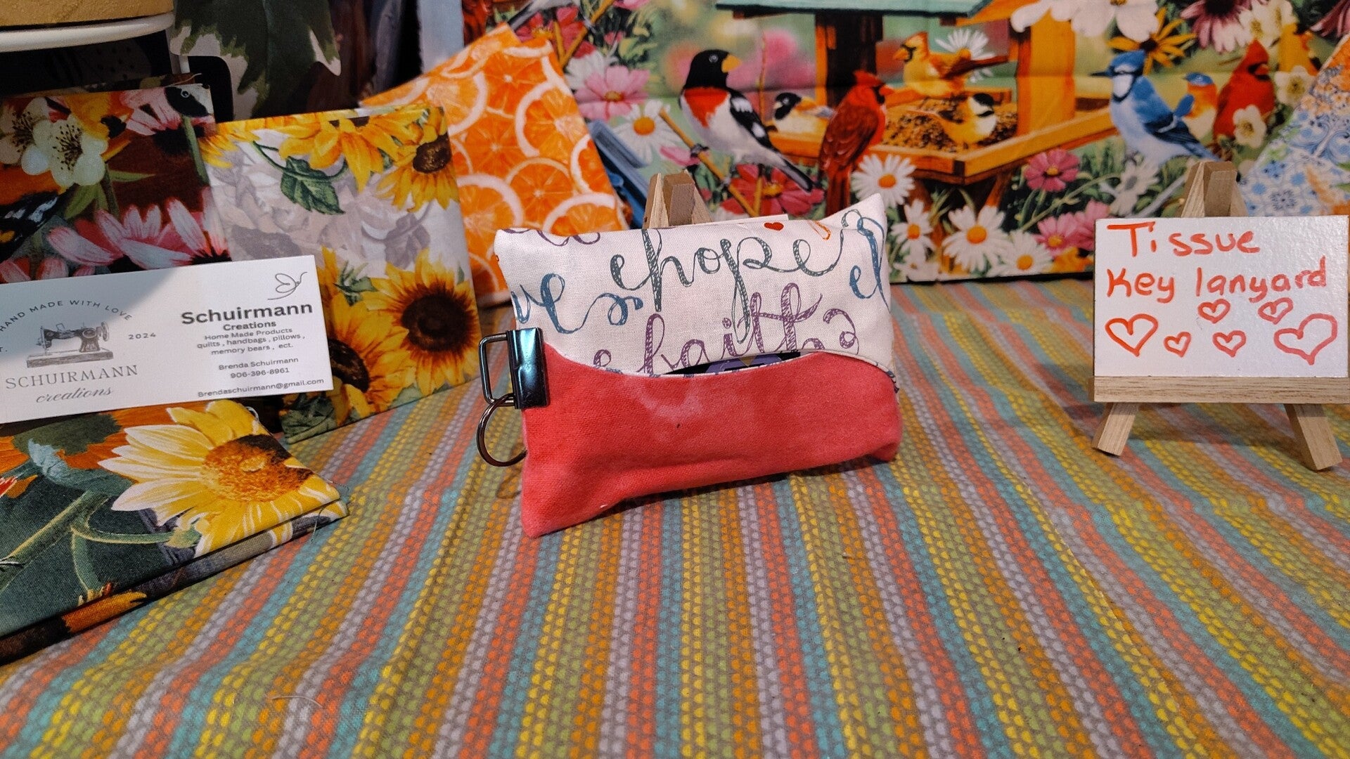 Tissue key chain lanyard