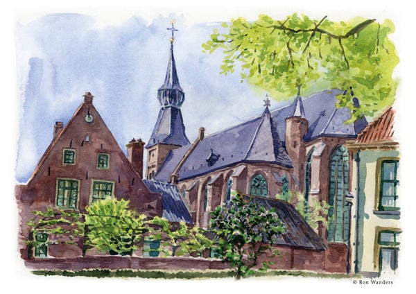 Grote Kerk Hattem vanuit de kruidentuin