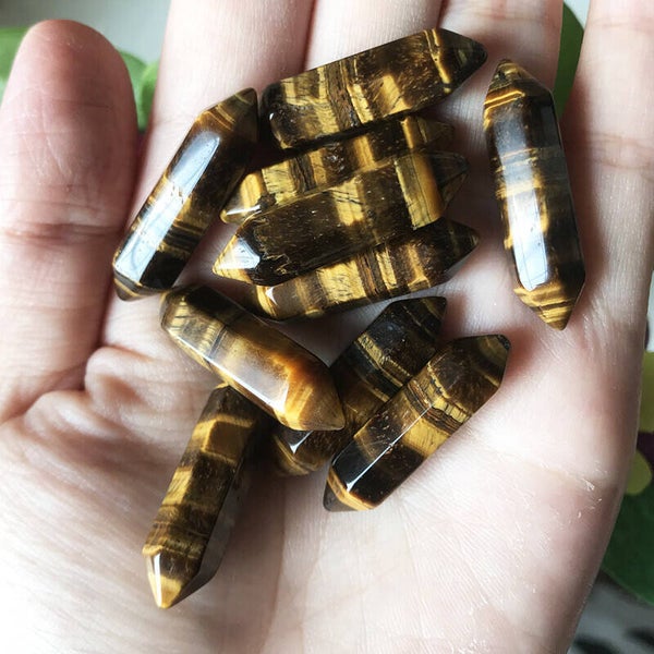 Tiger's Eye Obelisk Point Powerful Radiant Energies Pre-Blessed